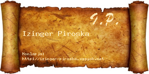 Izinger Piroska névjegykártya